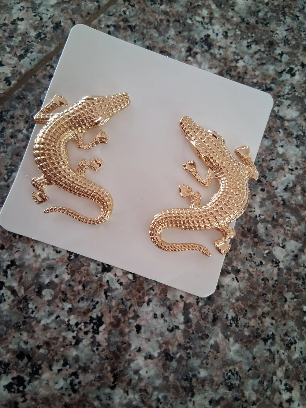 Gold Reptile Decorative - Fashion Earrings Brand New